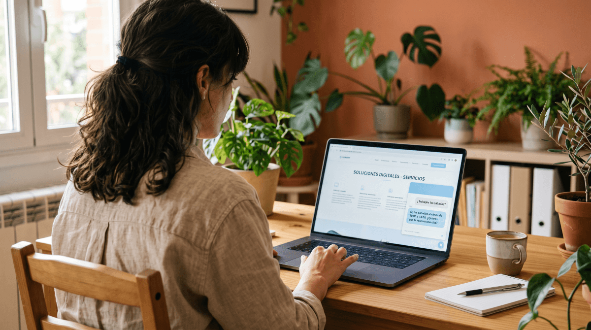 Qué es un chatbot de IA respondiendo a un cliente en la web de una empresa